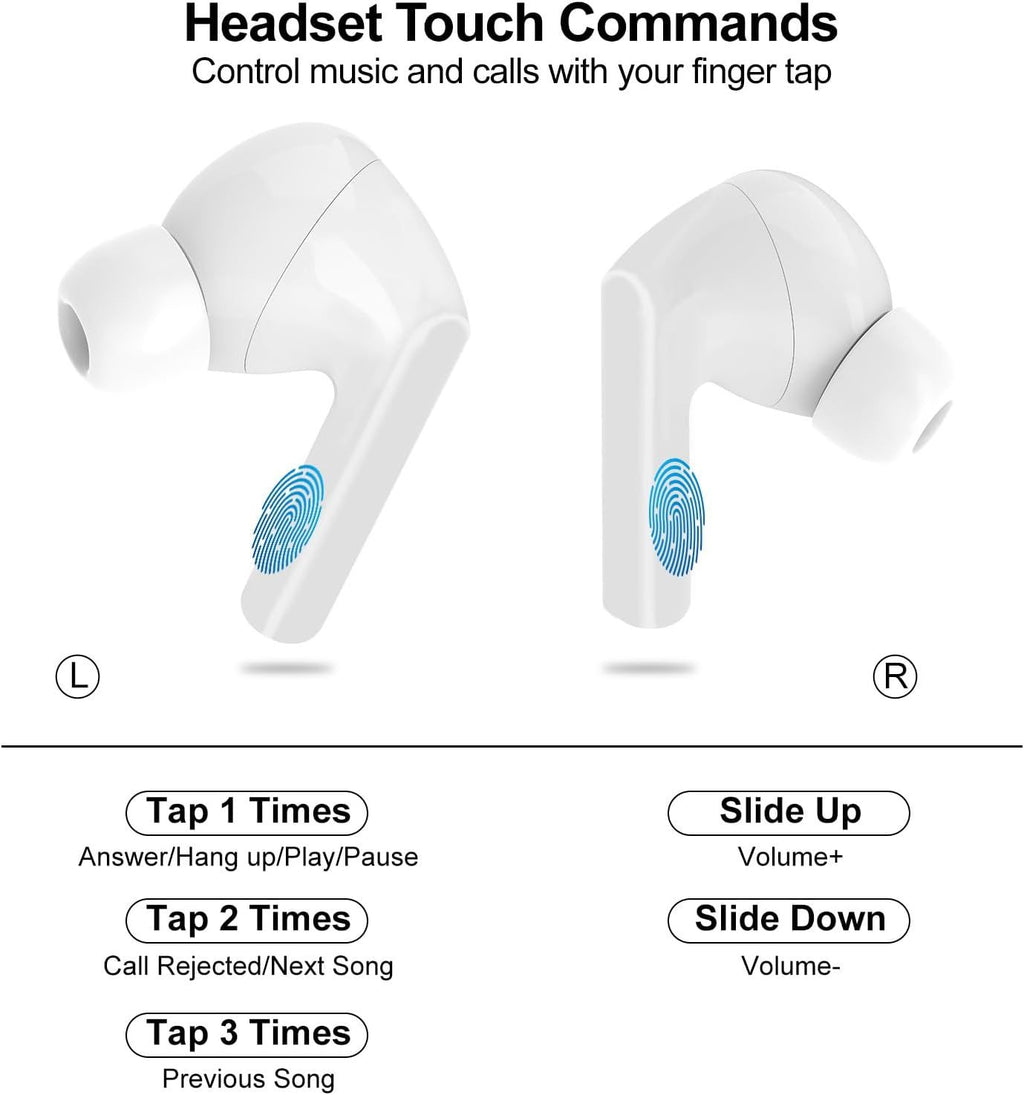 Wireless Earbuds, 5.4 Bluetooth Headphones With Touch Screen Ear Buds, ANC ENC Noise Cancelling Earbuds Headphones With Microphone, Wireless Bluetooth In Ear Earphones For Android IOS Phones